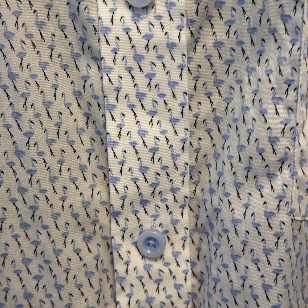Johnston & Murphy White and Blue Patterned Shirt - Picture 4 of 4